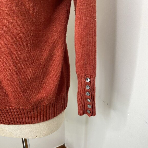 Elena Solano Cowl Neck Wool Sweater Burnt Orange Sz 1X Long Sleeve Tunic - Picture 4 of 8